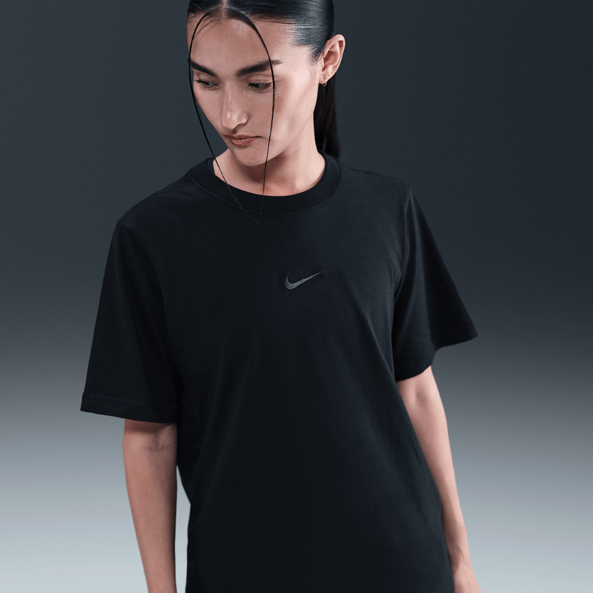 00s NIKE ゴツナイキプリント　サーマルカットソー　ロンT Mサイズ　黒 00s NIKE ゴツナイキプリント サーマルカットソー ロンT Mサイズ 黒